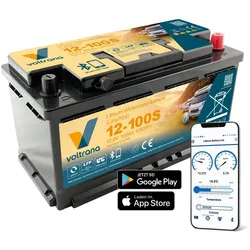 Voltrana Lithium Wohnmobil-Batterie 12,8V 100Ah 1280Wh Autopol Bluetooth Heizfun...