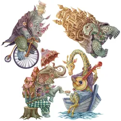 WANDAUFKLEBER 60x79cm - Pastellkreaturen