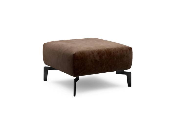 Sensoo Hocker Cosy, Braun, Metall, 70x70x46 cm, Stoffauswahl, Wohnzimmer, Hocker, Sitzhocker