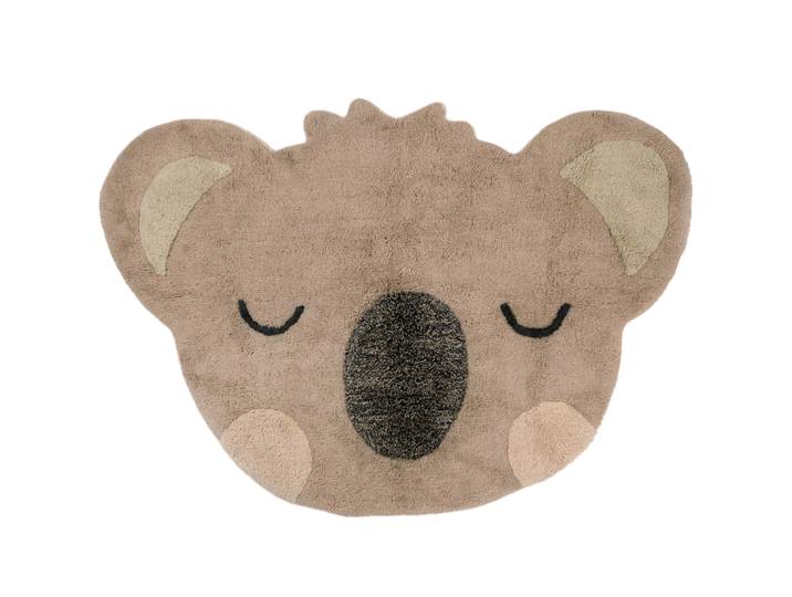 Kinderteppich Antonela beige Baumwolle Tiermuster 80 x 120 cm