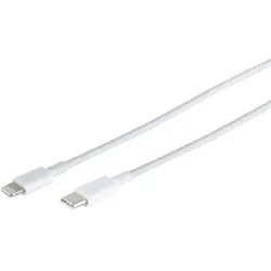 USB-C Adapterkabel, 8-Pin, PD, ABS, weiß, 0,5m
