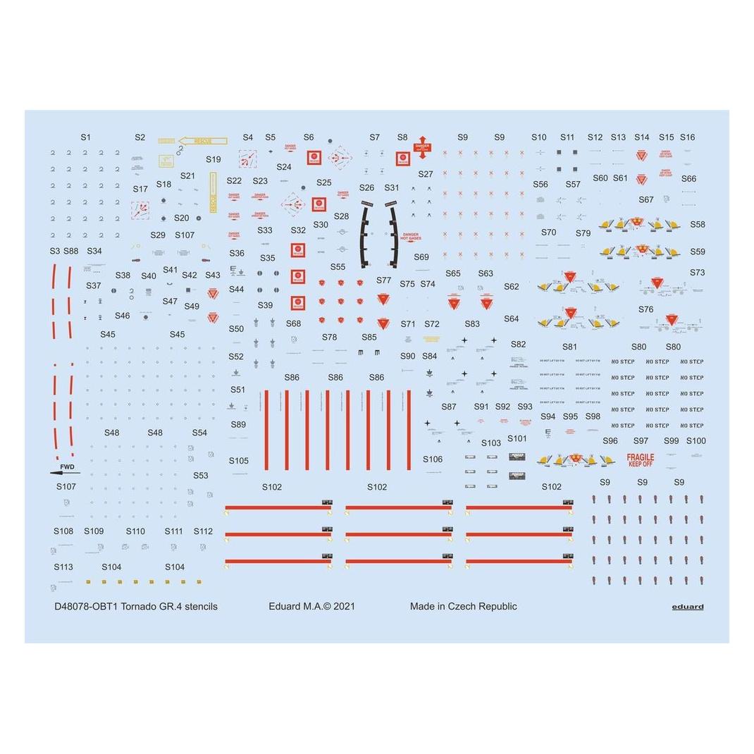 Eduard Tornado GR.4 stencils 1/48 for REVELL (D48078)