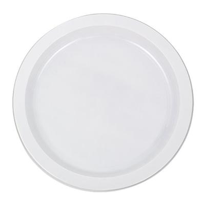 MONOUSO - Wiederverwendbar Plastikteller Flach Wirtschaftlich PS Weiß Ø22cm (550 Stück)