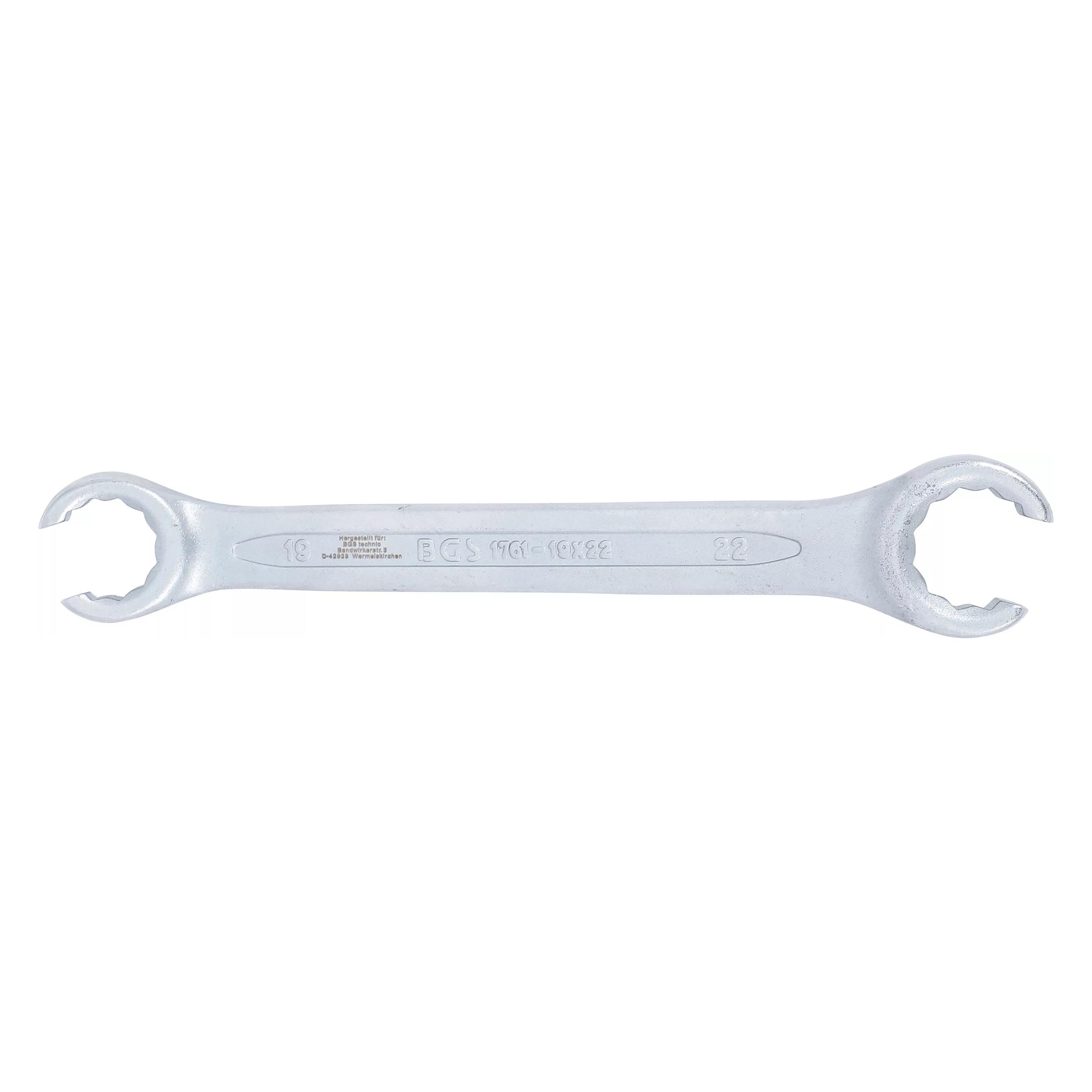 BGS Offener Doppel-Ringschlüssel SW 19 x 22 mm (19 mm, 22 mm) (1761-19x22)