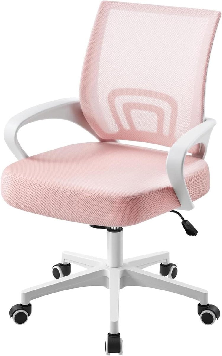 Ergonomische Bureaustoel Mesh met Lendensteun - Roze