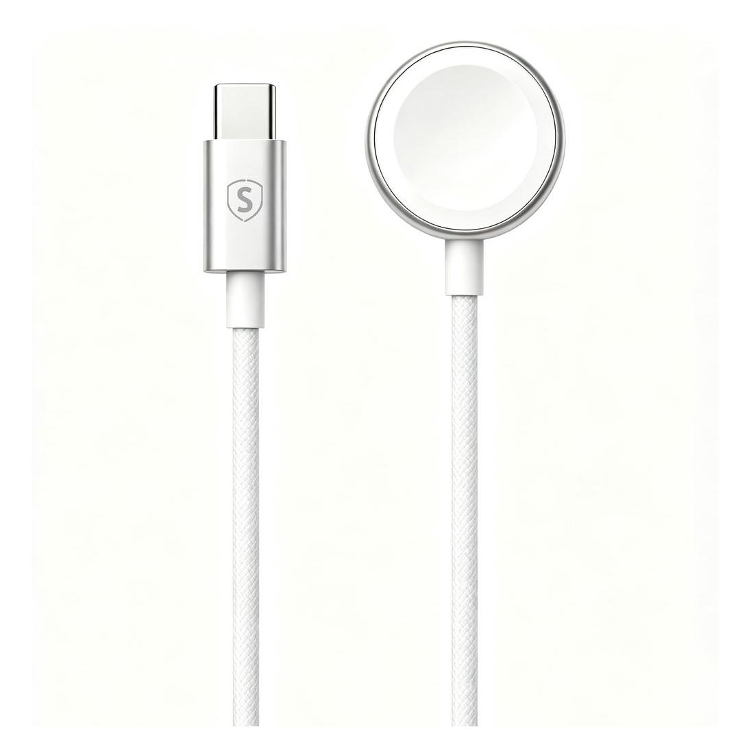 SIGN Magnetisches kabelloses Ladegerät MagSafe für Apple Watch, USB-C, 5 W - Weiss (SN-MAGWATCH5V)