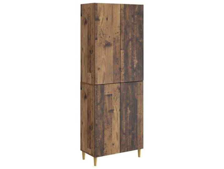 PUGYNBK Schrank-Set, 2 Stück, Holz, alt, Technik Mit LED-Lichtern, Schubladen, Aufbewahrung, elektrischen Steckdosen, verstellbar, innen und außen