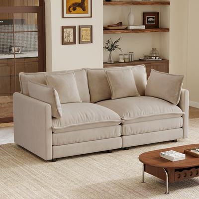 "GDFStudio - 70.8"" 2-Seater Eudoxia Chenille Modular Loveseat Sofa"