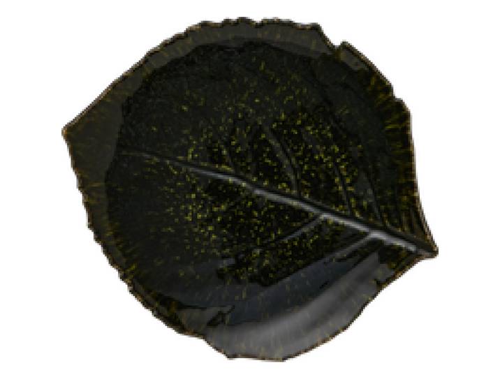 Assiette grès feuille Hortensia Riviera Foret