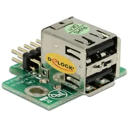DELOCK USB Adapter Pinheader -> 2x A St/Bu horizontal
