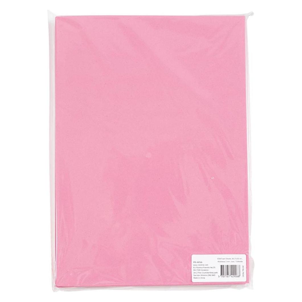 Creativ Company EVA Foam Vellen Roze A4, 10st. (5707167429068)