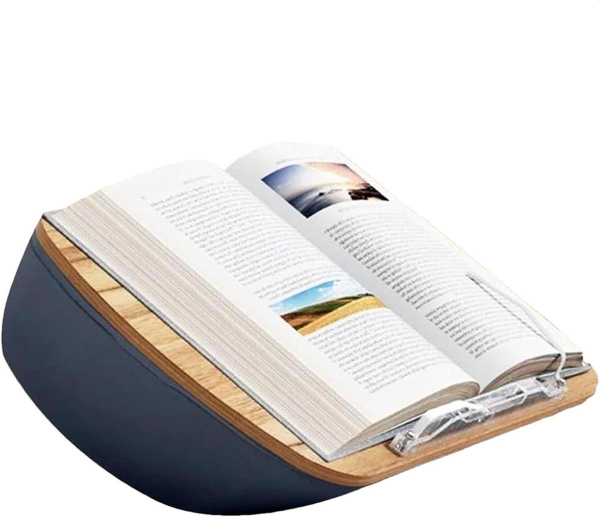 Leeskussen Bed met Tablet Kussenhouder voor Rugondersteuning - 14 x 28,5 cm