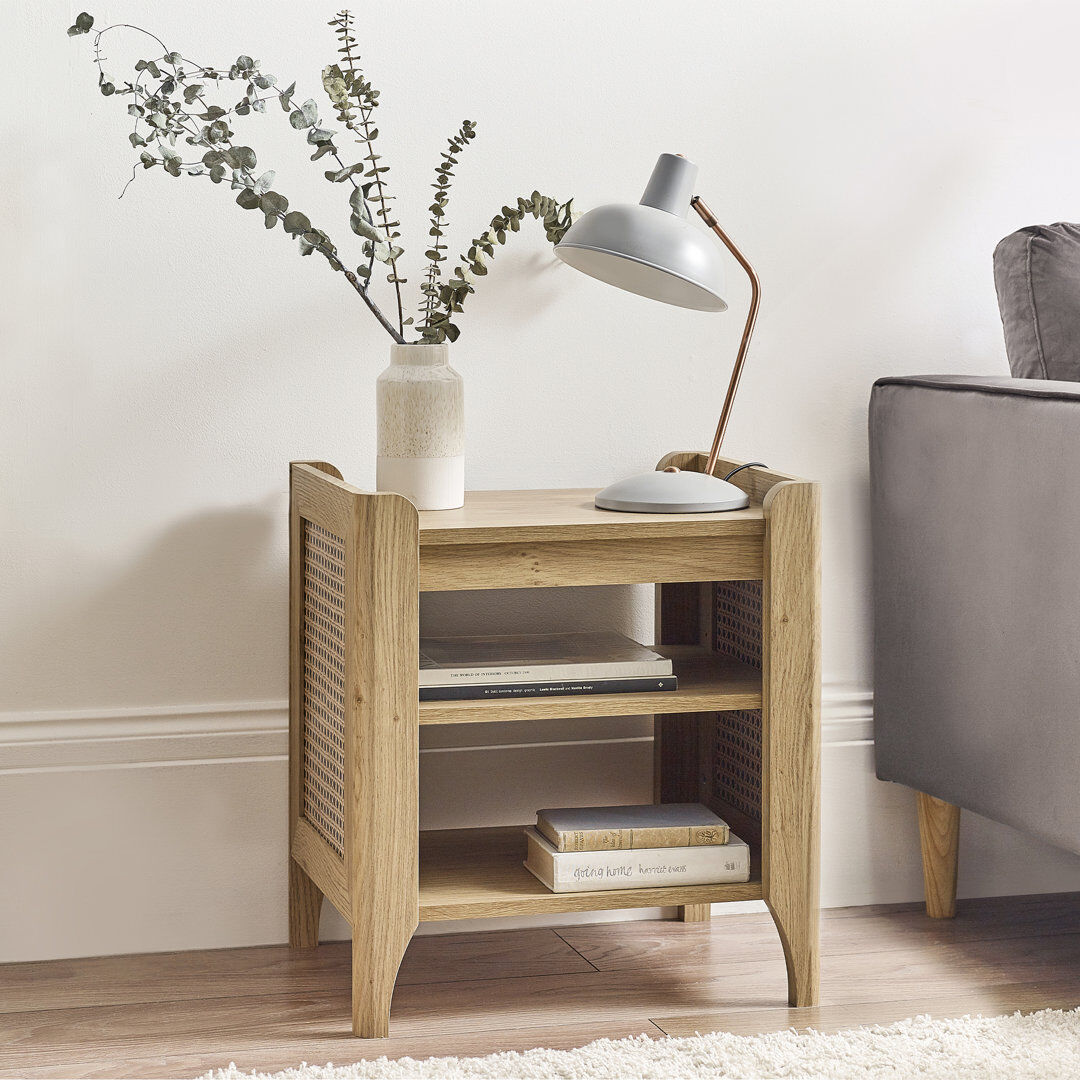 Bay Isle Home Alandria End Table Oak Wood 55cm H X 48cm W X 40cm D