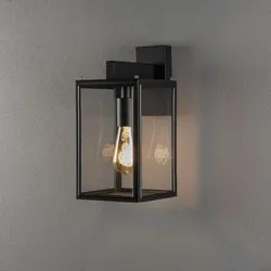 Wandleuchte CAPRI in Schwarz aus Stahl & Glas in traditioneller Formgebung IP44 von Konstsmide