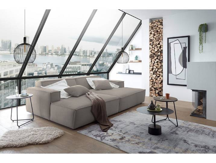 KAWOLA Big-Sofa SAMU, Couch Feincord verschiedene Farben 256x168 cm