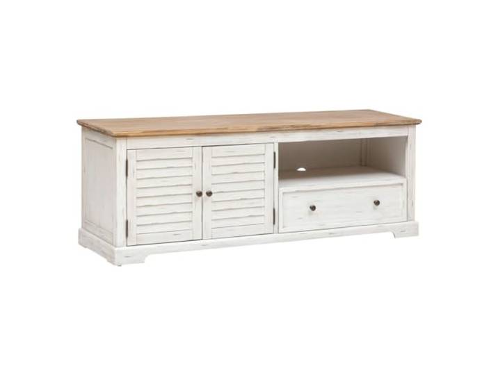 Atmosphera - TV-Stand Olbia Metall & Akazie - weiß - 2 Türen - Weiß