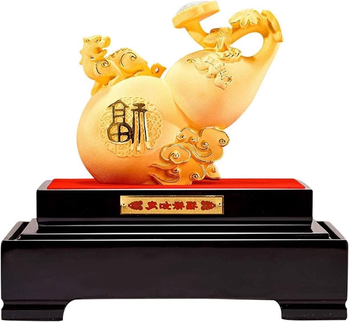 Goudkleurig God van Fortuin Beeld - Feng Shui Decoratie voor Voorspoed - Groot formaat