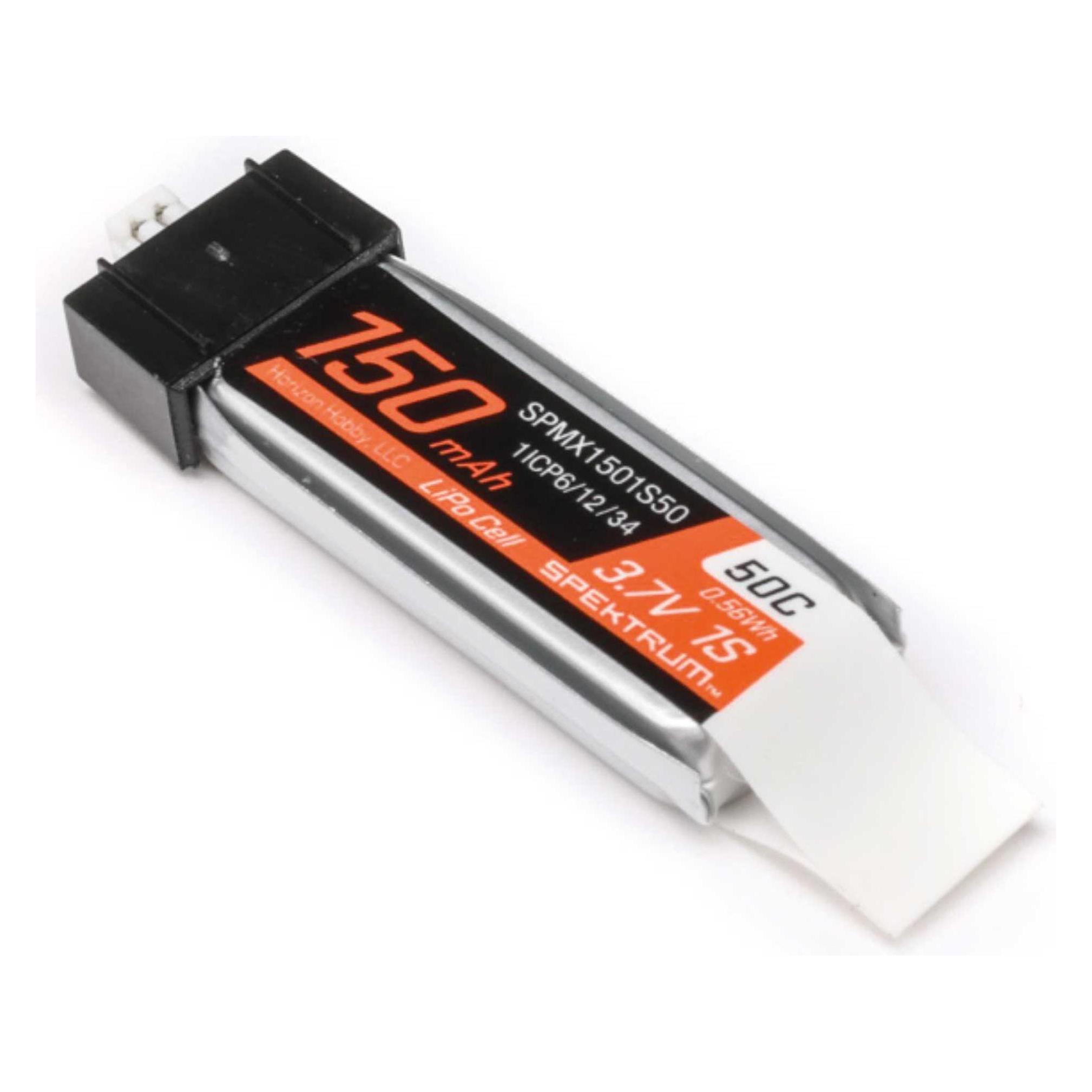 Spektrum 3.7V 150mAh 1S 50C LiPo Battery: JST PH1.25 Connector (150 mAh, 3.70 V) (SPMX1501S50)
