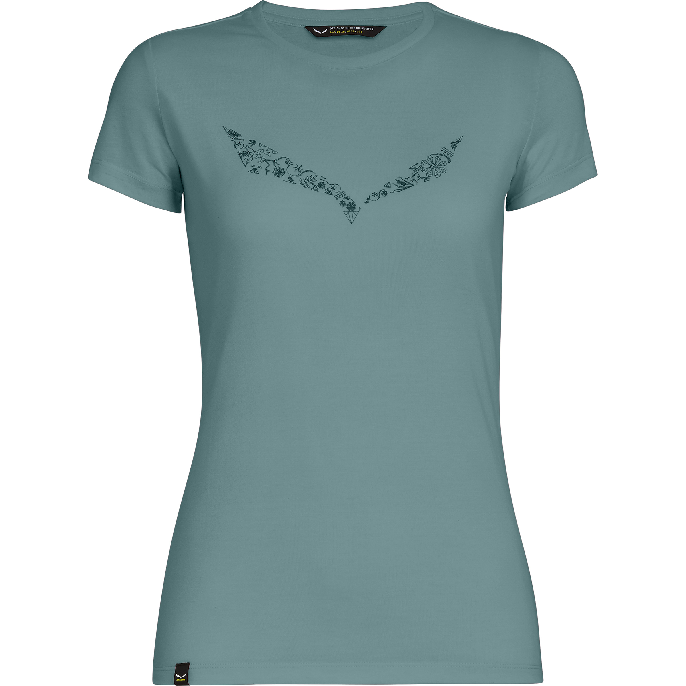 Salewa Solid DRI-Release Damen T-Shirts grau Größe M Trekking Hautfreundlich