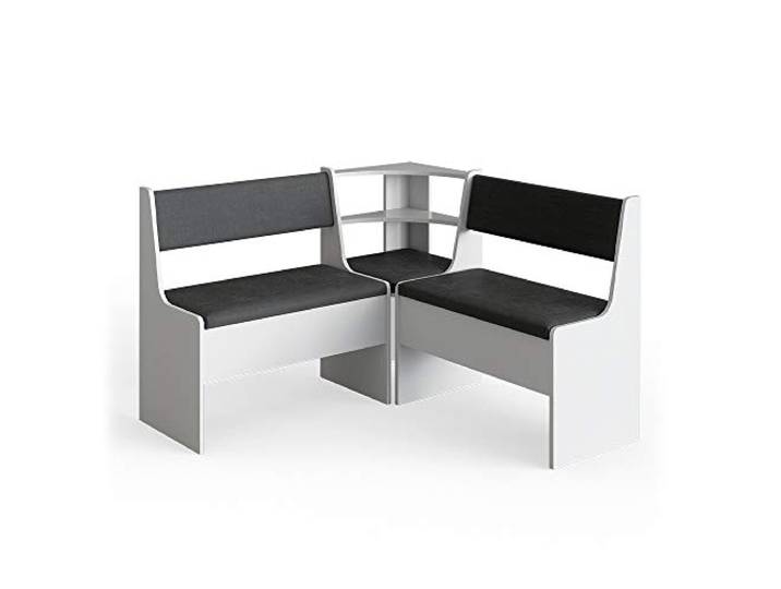 Vicco Eckbankgruppe Roman , Weiß 120 x 120 cm Ohne Tisch, geeignet für Eckaufstellung in Küchen und Essbereichen