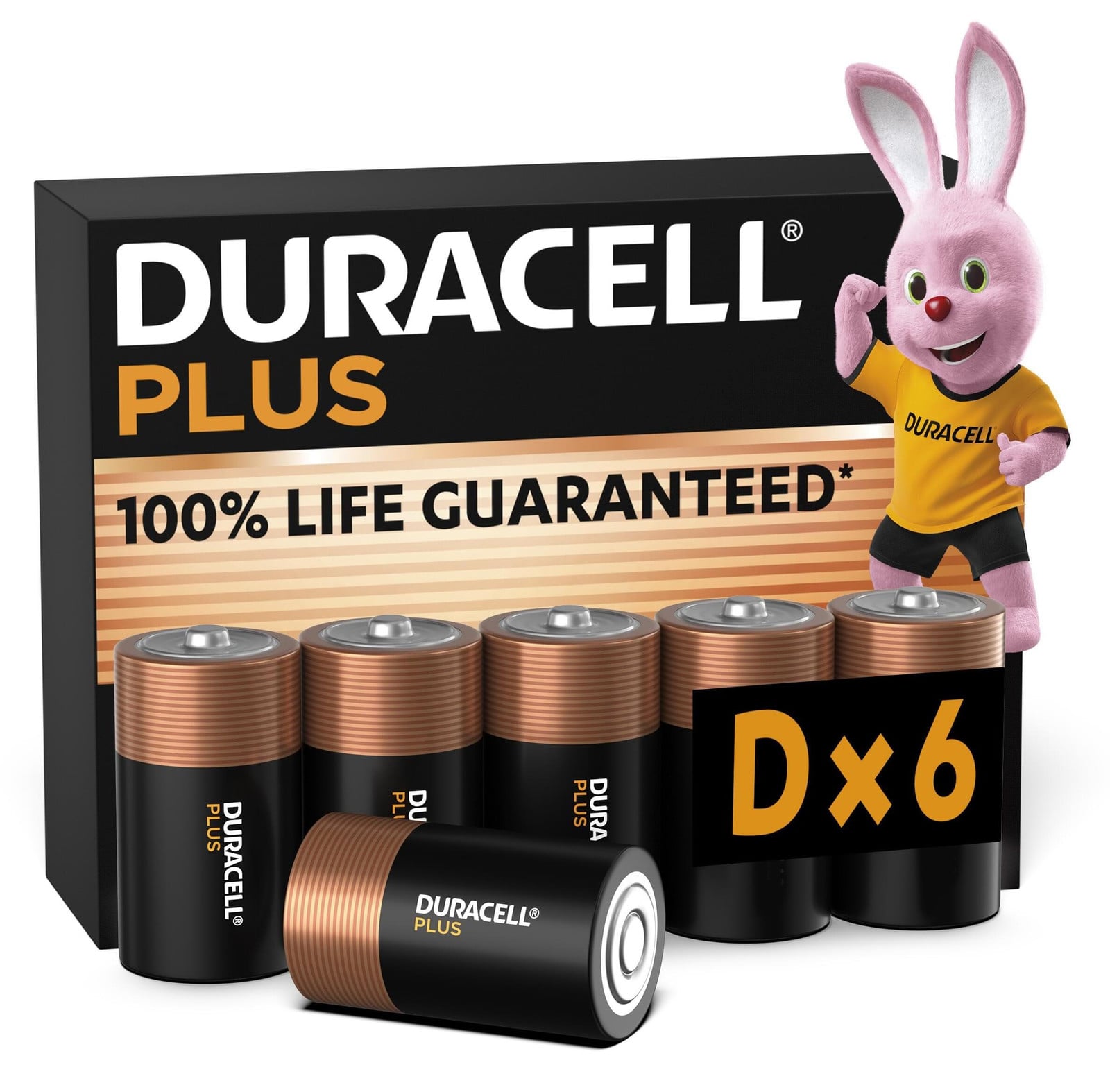 Duracell Plus D alkalinebatterijen, 1,5V, LR20, 6 stuks