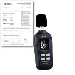 PCE Instruments Schallpegel-Messgerät kalibriert (ISO) Datenlogger PCE-MSL 1-ICA 35 dB (min.) 31.5 Hz - 8 kHz