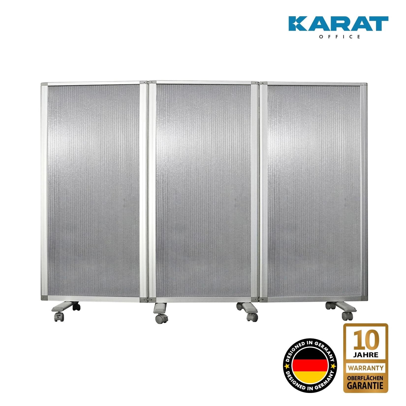 Karat office Doppelseitige Trennwand 3-teilig Semi-Transparent
