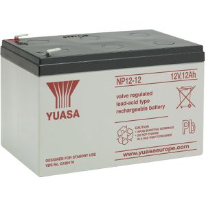 Yuasa AGM-Batterie NP12-12, 12 V, 12 Ah, Faston 6,3 mm Anschluss, mit VdS-Zulassung