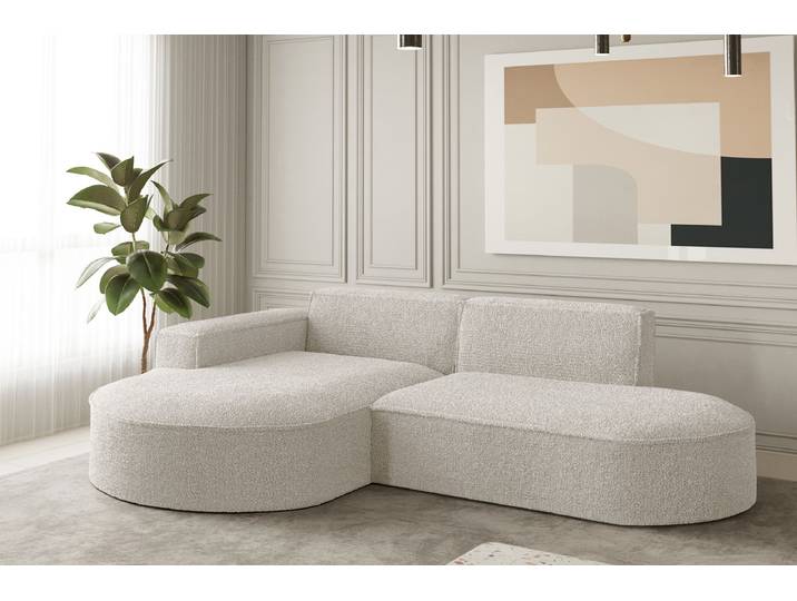 Kaiser Möbel Kaiser Möbel Ecksofa MODENA STUDIO stoff LOOP Perle Links