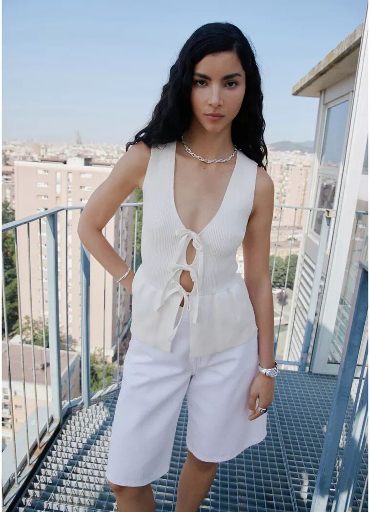 Mango - Top, für Damen, Weiss, Größe L