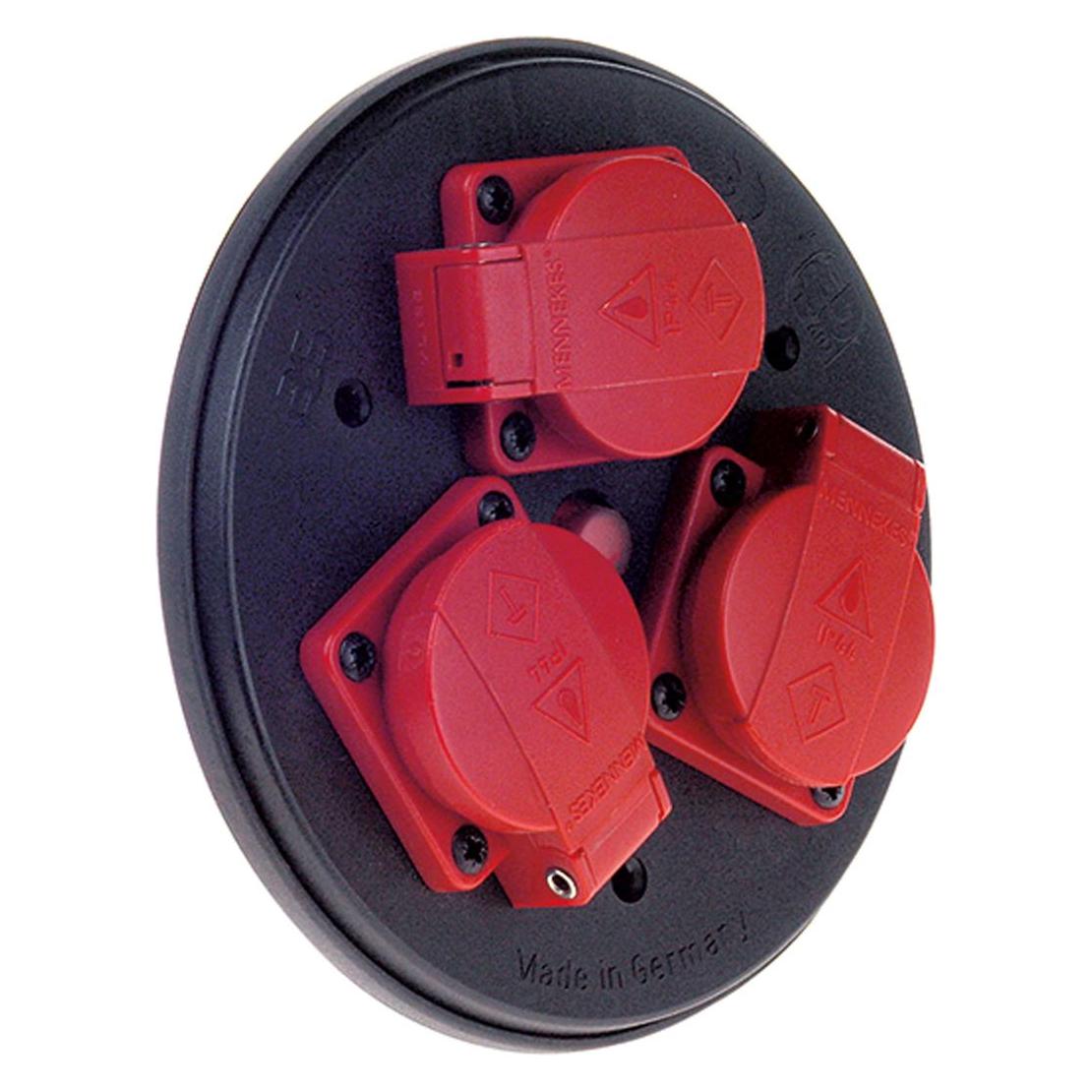 Bachmann socket outlet insert 3gang w.deck thermal protection red (910.105)