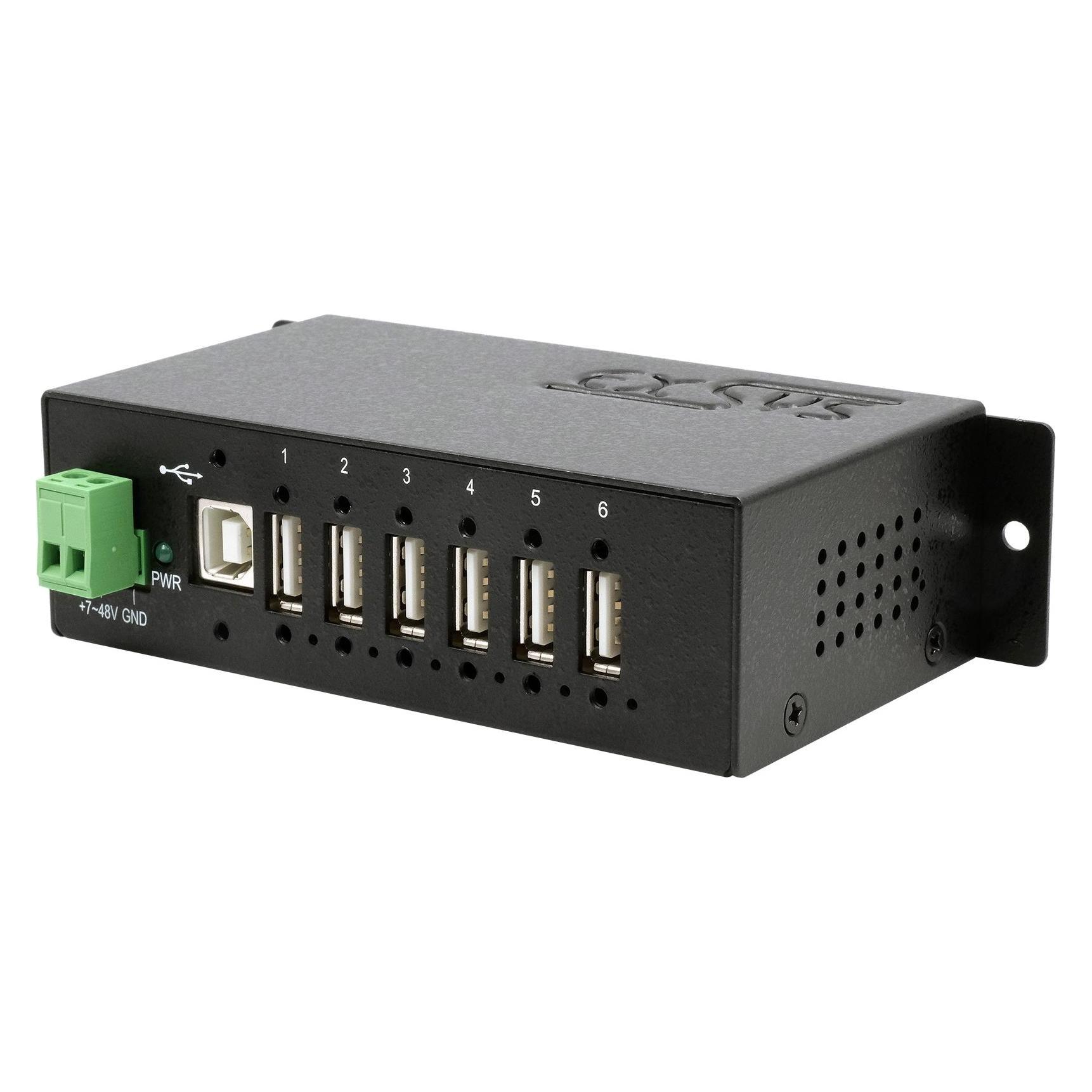 Exsys GmbH 6 Port USB 2.0 Managed HUB, inkl. Din-Rail (USB-B, 6 Ports) (EX-1596HMVS)