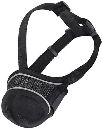 INF Reflektierender Hunde Maulkorb: Atmungsaktiver Nylon Haustier Maulkorb mit verstellbarem Riemen L