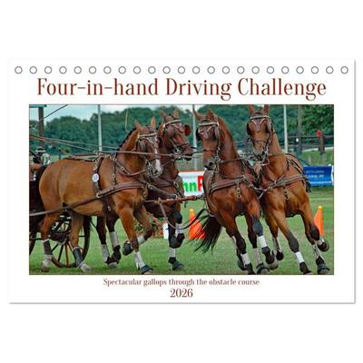 Four-in-hand Driving Challenge (Desk Calendar 2026 DIN A5 landscape), CALVENDO 12 Month DeskCalendar
