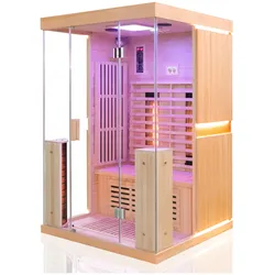 Dewello® Infrarotkabine KINGSTON 130x105cm inkl. 4 Vollspektrumstrahler, 2 Karbonstrahler, 2 Personen   Infrarotsauna