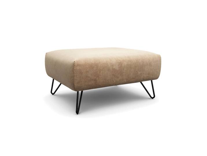 Sensoo Hocker Cosy, Sand, Metall, 90x70x46 cm, Stoffauswahl, Wohnzimmer, Hocker, Sitzhocker