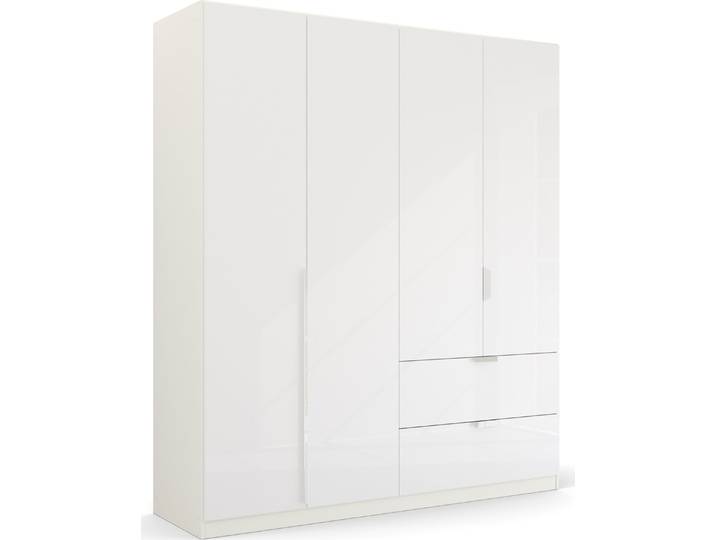 Drehtürenschrank RAUCH Kleiderschrank Schrank Garderobe Ankleide GLAMOUR BY QUADRA SPIN , weiss (alpinweiß, hochglanz weiß), B:181cm H:210cm T:54cm, Holzwerkstoff, Schränke, Drehtürenschrank, mit eleganter Hochglanzfront und Stangengriff MADE IN GERMANY