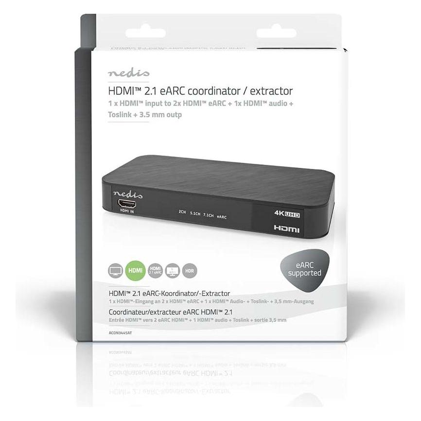 Nedis Digital Audio Converter | 2-Weg | Anschlüsse - Eingang: DC Power / 1x HDMI Eingang | Anschlüs (ACON3445AT)