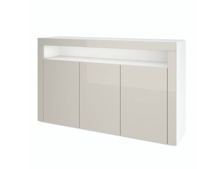 SIDEBOARD Valencia Sandgrau Hochglanz / Sandgrau Hochglanz