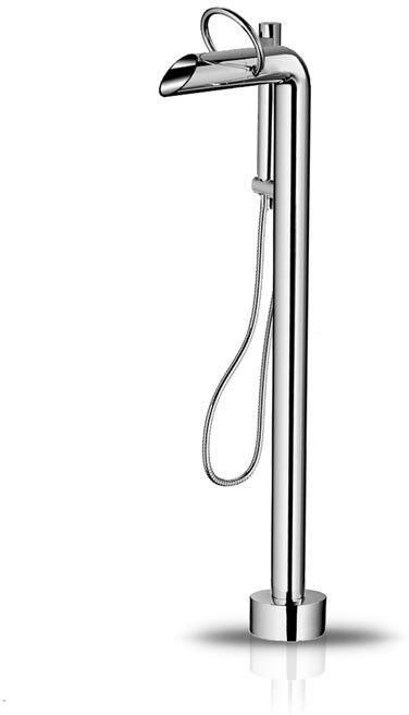 JEE-O Pure Wannenarmatur freistehend mit Umsteller und Handbrause, edelstahl gebürstet, 300-3310 300-3310