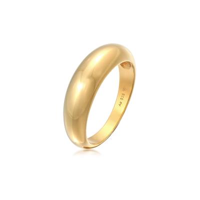 Siegelring ELLI "Ring Bandring Stapelring 925er Silber" Gr. 64, gold, Fingerringe, Damen, 64, ohne Stein, Silber 925 (Sterlingsilber), Siegelring