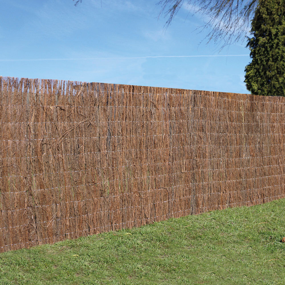 Dakota Fields Swink Brushwood Thatch Screen Roll Brown 180cm H x 400cm W x 2cm D