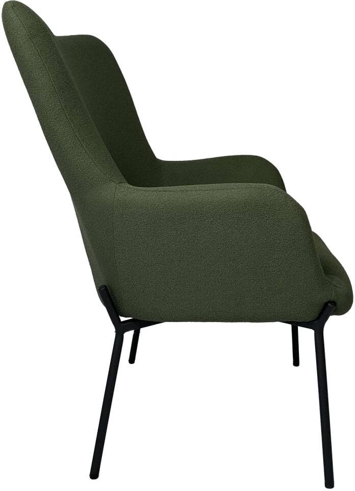 Happy Garden Fauteuil en tissu boucle vert kaki Vert 79x98x72cm