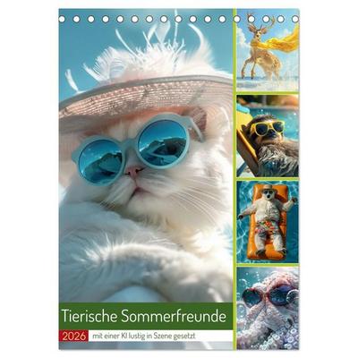 Tierische Sommerfreunde (Tischkalender 2026 DIN A5 hoch), CALVENDO Monatskalender