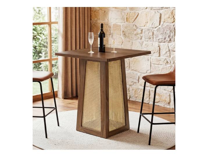Tribesigns Bartisch 95 cm hoher quadratischer Stehtisch mit Sockel, Bistrotisch mit Sockel