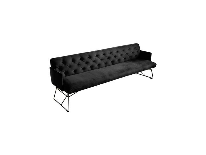 Kawola Esszimmerbank Charme Schwarz Velvet, Rechteckig, 186x85x68 cm, Esszimmer, Bänke, Sitzbänke