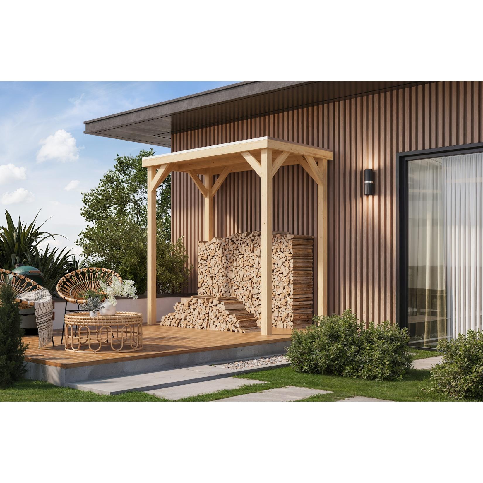 Karibu Grillunterstand Rocky Pavillon halb