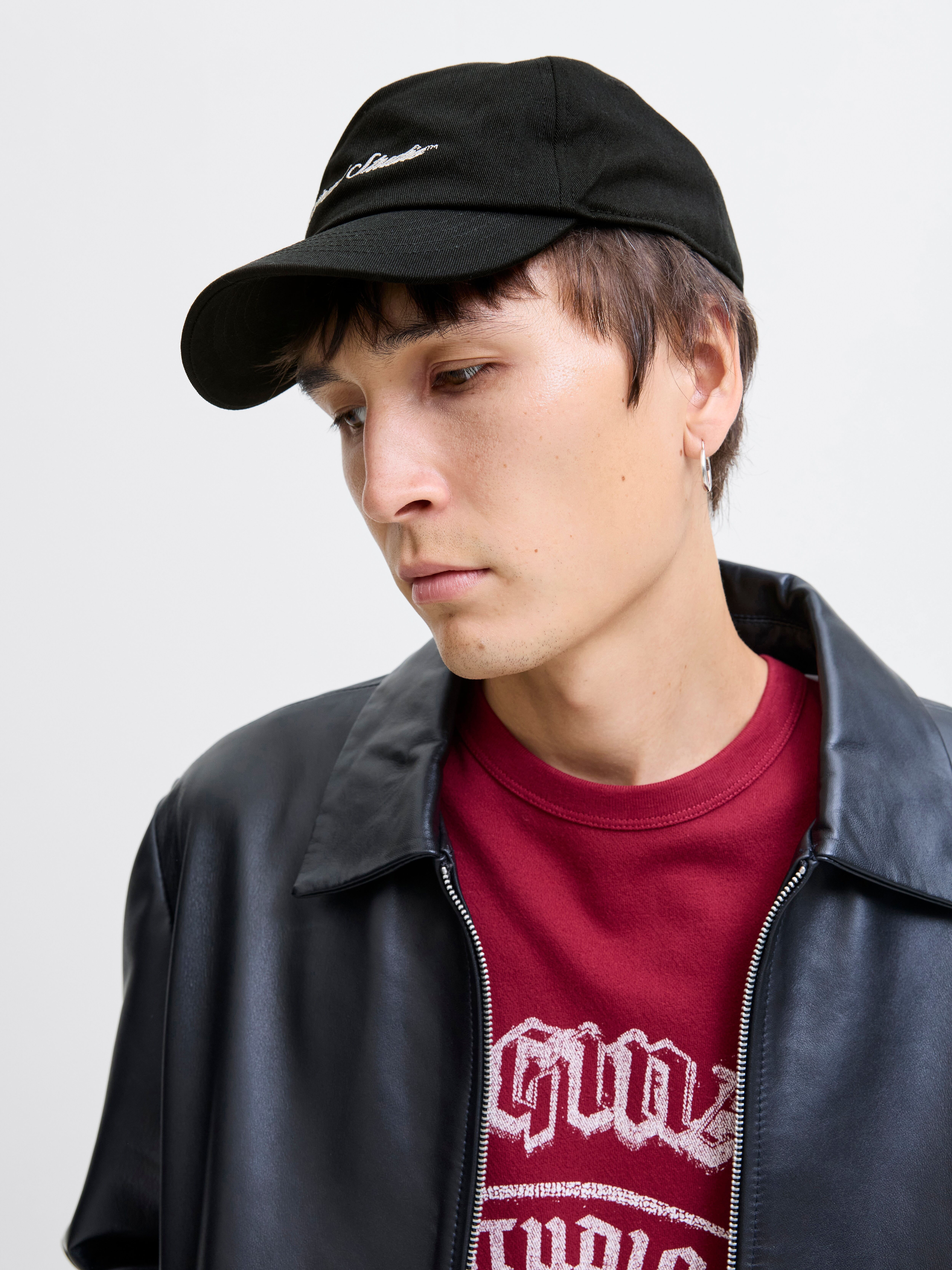 Baseball Cap JACK & JONES "JACFRAME NORREBRO CAP NOOS", Herren, schwarz, Web, Baumwolle, unifarben, Caps Baseball Cap schwarz Einheitsgröße