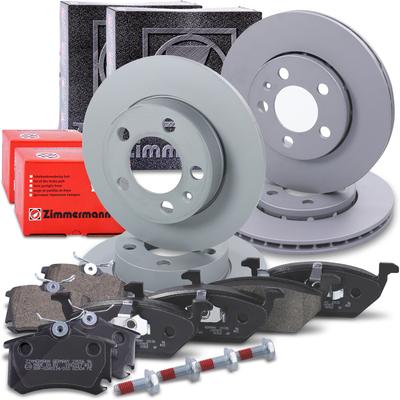 Zimmermann Bremsscheiben+Beläge Vorne+Hinten [Hersteller-Nr. 10702237] für VW, Skoda, Seat, Audi