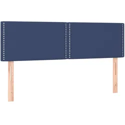 Décoshop26 - Kopfteil Schlafzimmer-Bettwäsche-Accessoire 2-teiliges Möbelstück 72 x 5 x 78/88 cm blauer Stoff TDL0206564